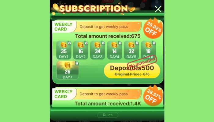 jeetking game deposite weekly bonus