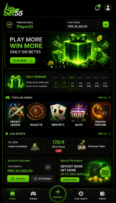 Bet55 Game Dashboard image
